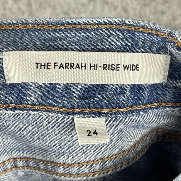 Aritzia Denim Forum Jeans Womens 24 The Farrah High Rise Wide Leg Light Wash - Picture 13 of 16